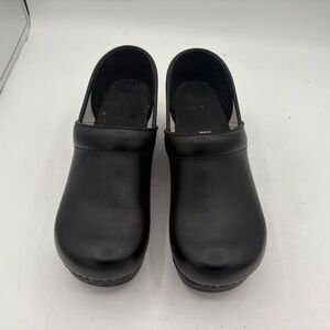 Dansko Womens Clogs Size 41 WIDE US 10.5 - 11 Wide Black Leather Professional